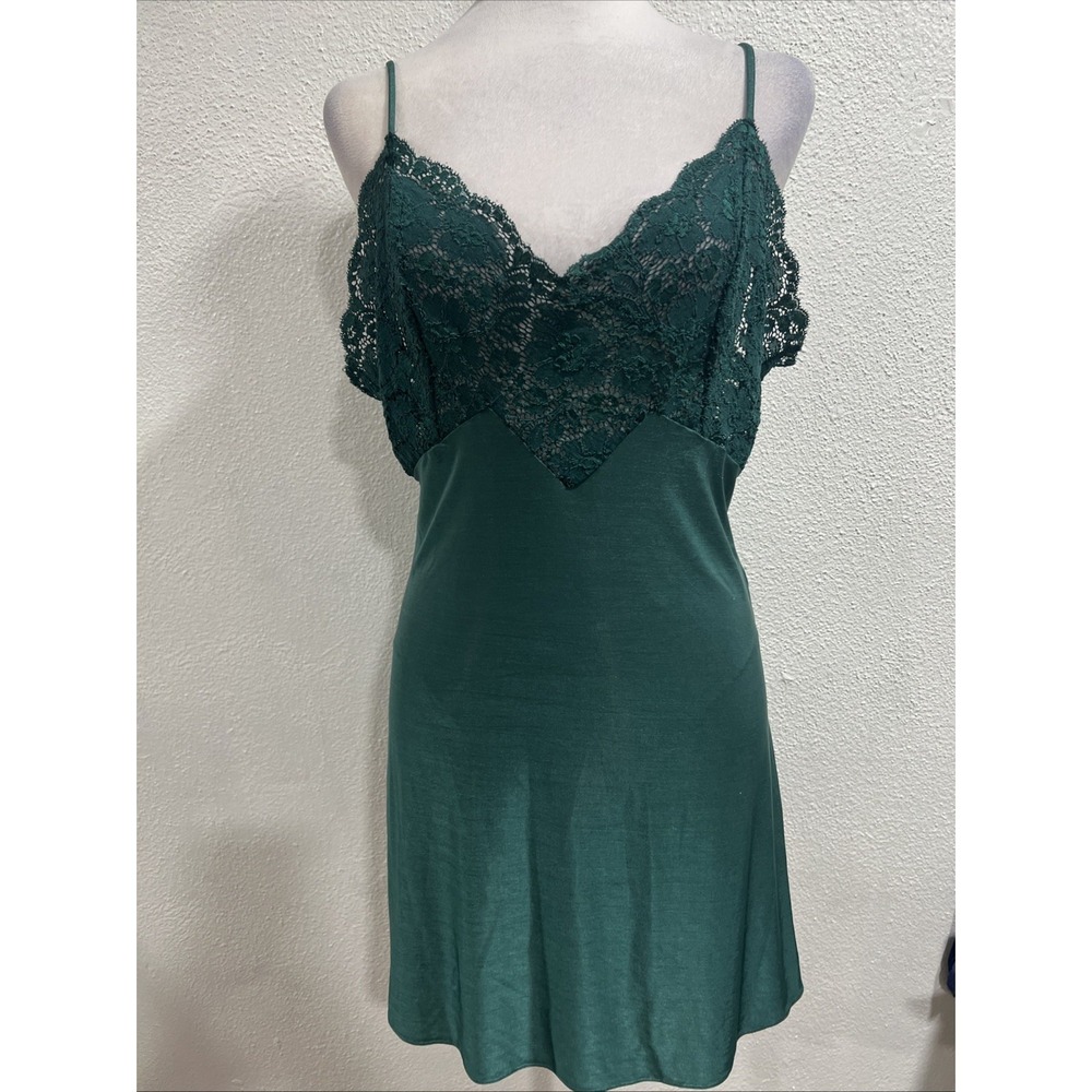 Vintage Victoria's Secret‎ Gold Label Green Nightie Teddy Nightgown Size Medium